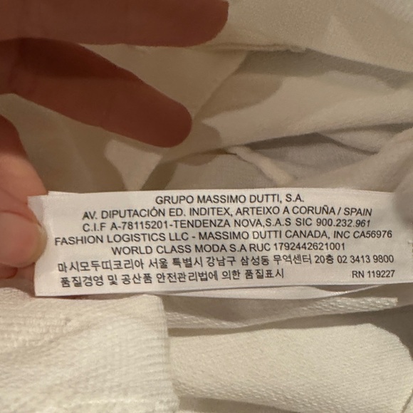 Massimo Dutti Classic White Textured 100% Cotton Button Front Down Shirt Sz 10 - Picture 9 of 12